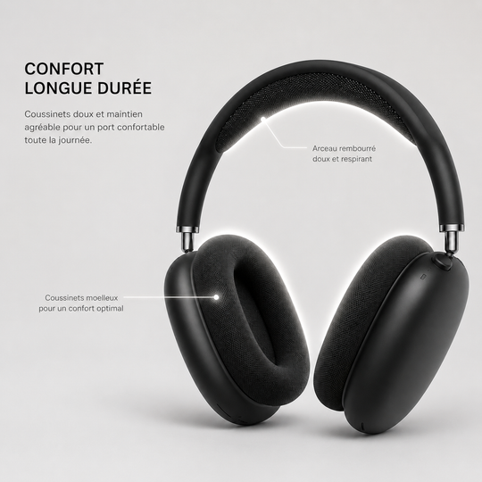 FullPods Max avec coussinets confortables pour les longues écoutes